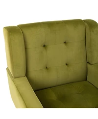 Streamdale Furniture Velvet Chair with Black Legs