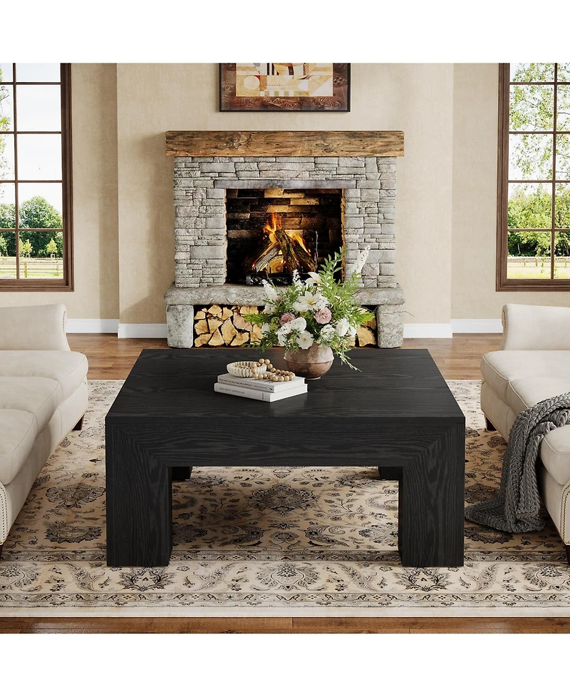 Tribesigns 39.4-Inch Square Coffee Table for Living Room, Farmhouse All Mdf Accent Center Cocktail