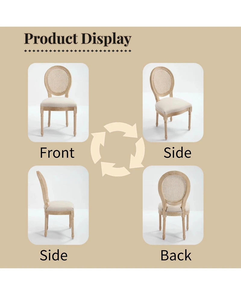 Streamdale Furniture French Country Rattan Back Dining Chairs - Set of 2