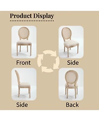 Streamdale Furniture French Country Rattan Back Dining Chairs - Set of 2