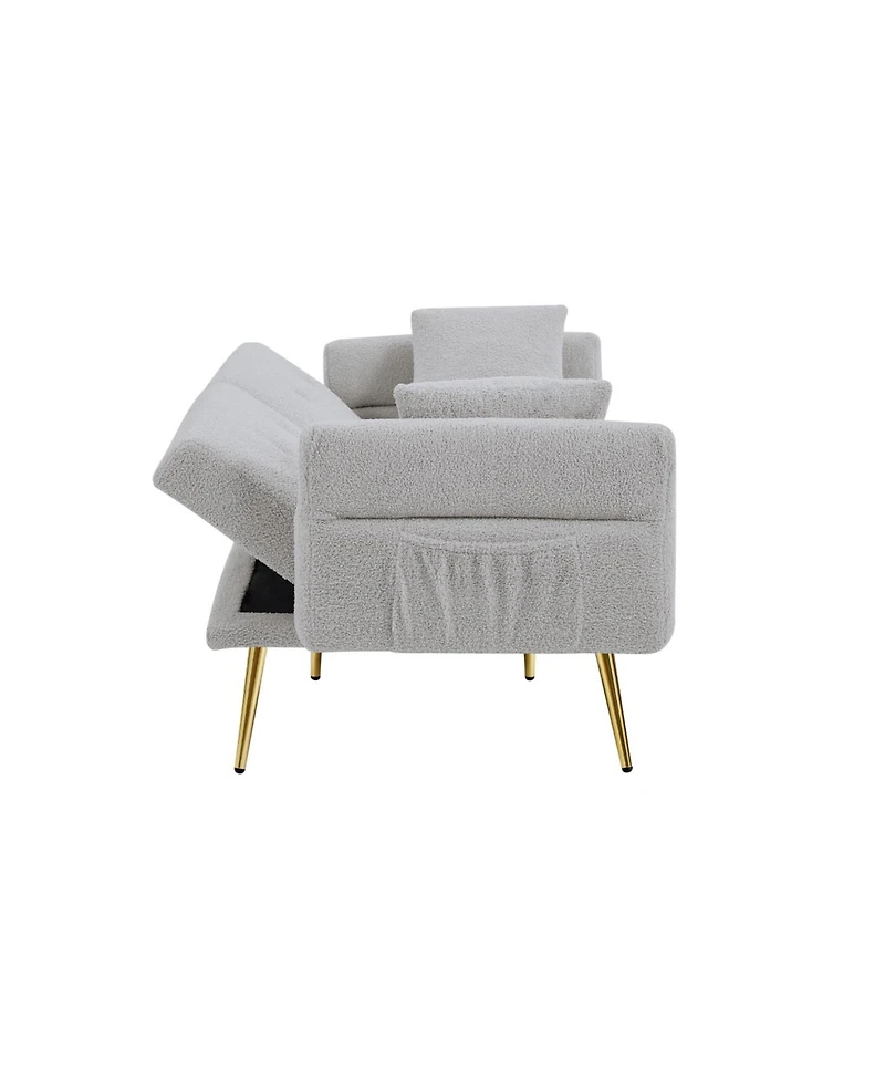 Streamdale Furniture Teddy Upholstered Loveseat Sofa Bed with Adjustable Back