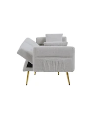 Streamdale Furniture Teddy Upholstered Loveseat Sofa Bed with Adjustable Back