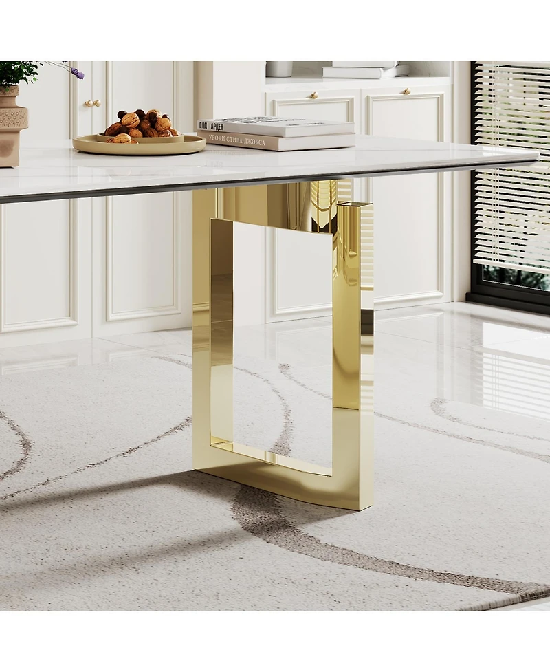 Streamdale Furniture Sintered Stone & Glass Top Dining Table