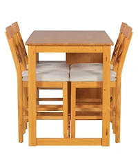 Streamdale Furniture 60" Farmhouse Counter Height Dining Set with Storage & Chairs, White