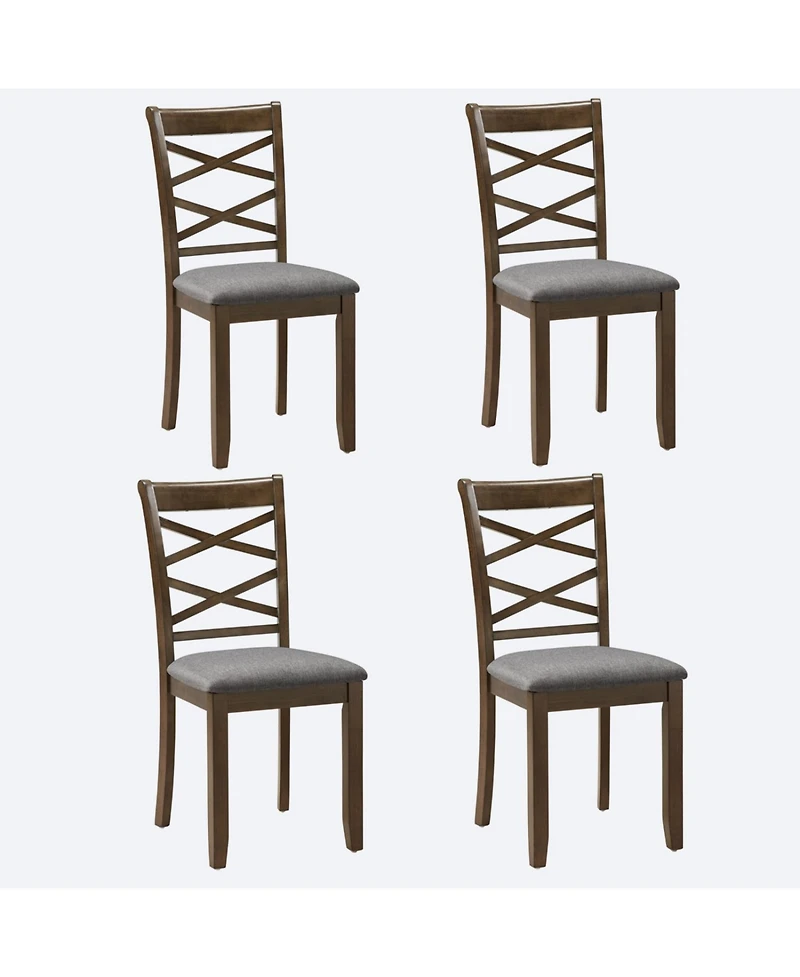 Streamdale Furniture Streamdale Walnut Wood Dining Chairs Set of 4