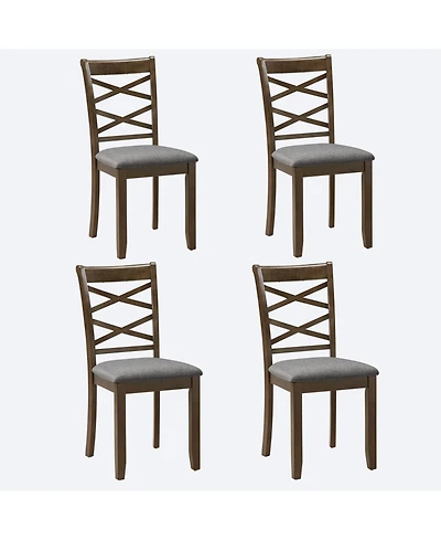 Streamdale Furniture Streamdale Walnut Wood Dining Chairs Set of 4