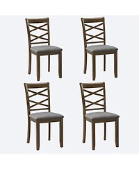 Streamdale Furniture Streamdale Walnut Wood Dining Chairs Set of 4