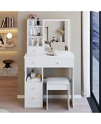 Streamdale Furniture Vanity Table with Mirror & Stool