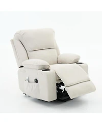 Streamdale Furniture Streamdale Ivory Remote-Controlled Heating and Massage Assistive Recliner for Seniors