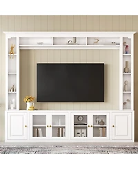 Streamdale Furniture Modern Entertainment Center Wall Unit - 80" Tv Stand, Black