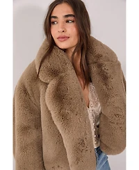 Nasty Gal Women's Cropped Collar Faux Fur Jacket