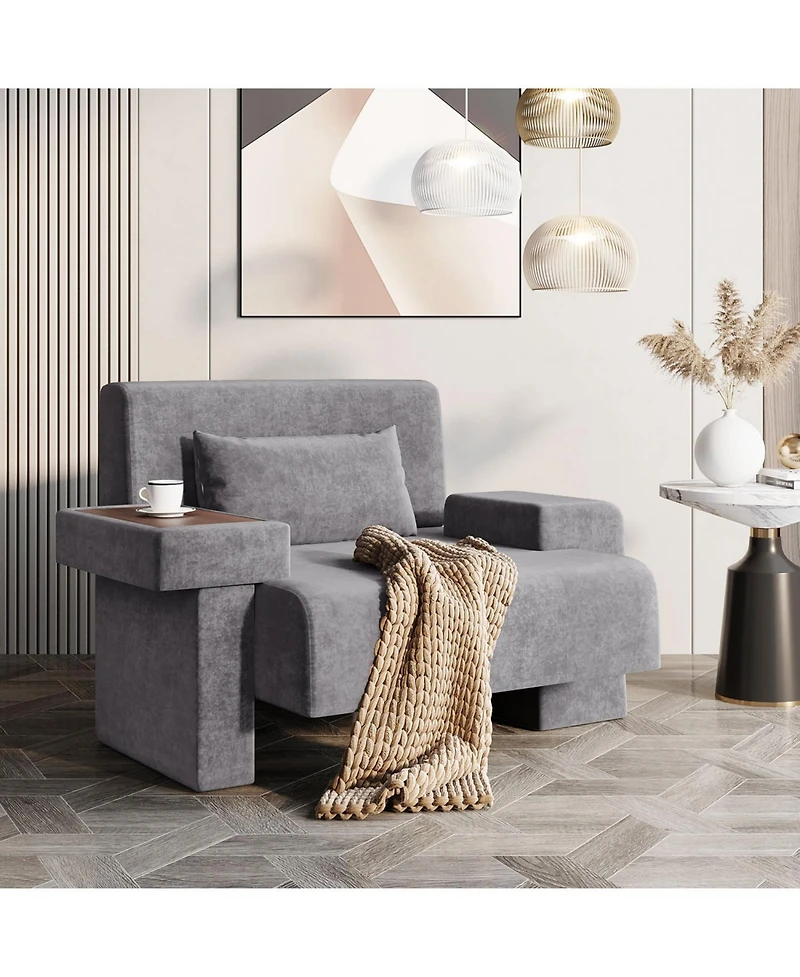 Streamdale Furniture Streamdale Oversized Armchair Wide Mid-Century Chair with Pillow