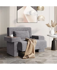 Streamdale Furniture Streamdale Oversized Armchair Wide Mid-Century Chair with Pillow