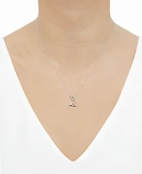 Macy's Diamond Pendant Necklace (1/10 ct. t.w.) in Sterling Silver and Rhodium