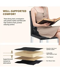 Streamdale Furniture Pu Dining Chairs, Legs (4-Pack)