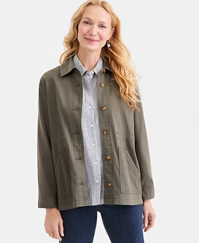 Style & Co Women's Collared Utility Jacket, Macy's Exclusive
