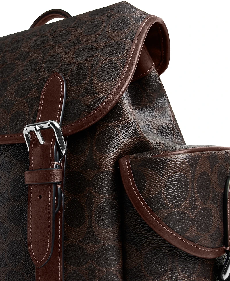 Coach In Signature Canvas Hitch Backpack