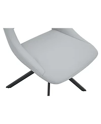 Streamdale Furniture Swivel Dining Chairs, Set of 2, Light Gray Leather, Gold Mesh