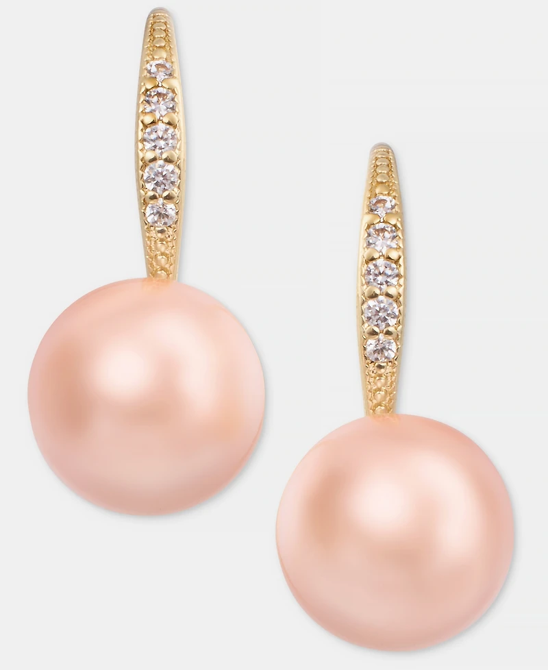 Charter Club Pave & Imitation Pearl Drop Earrings, Macy's Exclusive