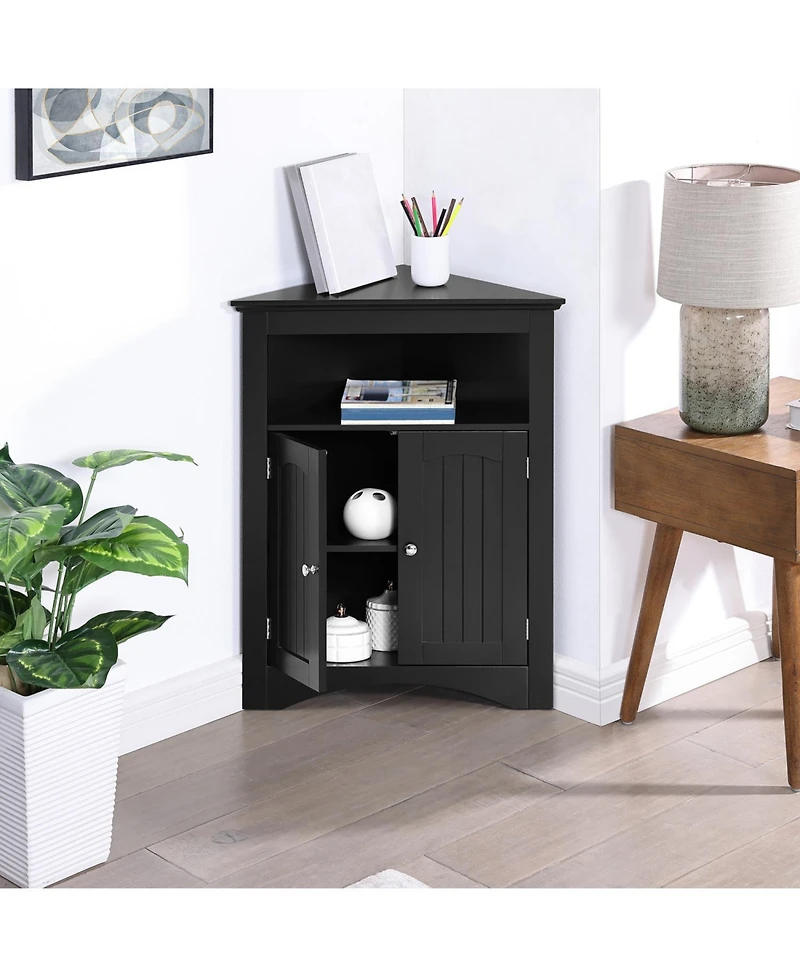 Streamdale Furniture Corner Cabinet with Doors & Shelves