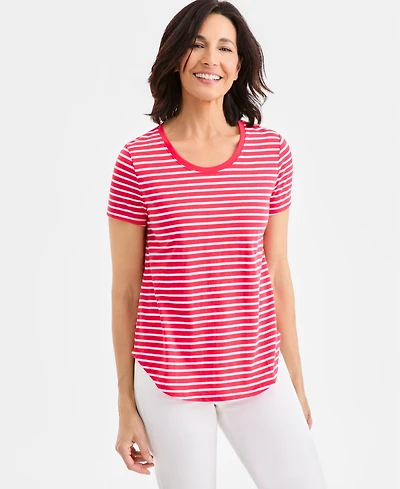 Style & Co Women's Printed Short-Sleeve Crewneck Top, Macy's Exclusive