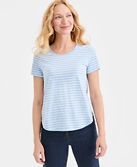 Style & Co Women's Printed Short-Sleeve Crewneck Top, Macy's Exclusive