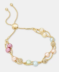Charter Club Pave Fireball & Imitation Pearl Slider Bracelet, Macy's Exclusive