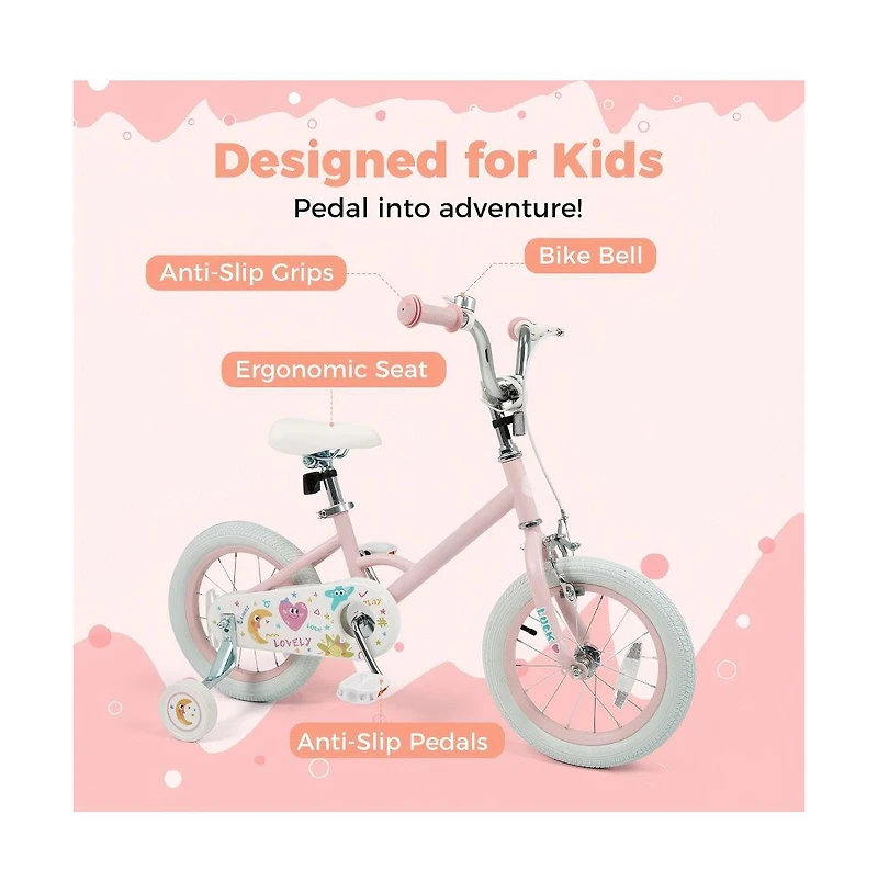 Hongge Kids Adjustable Training Bike with Dual Brake and Safety Features