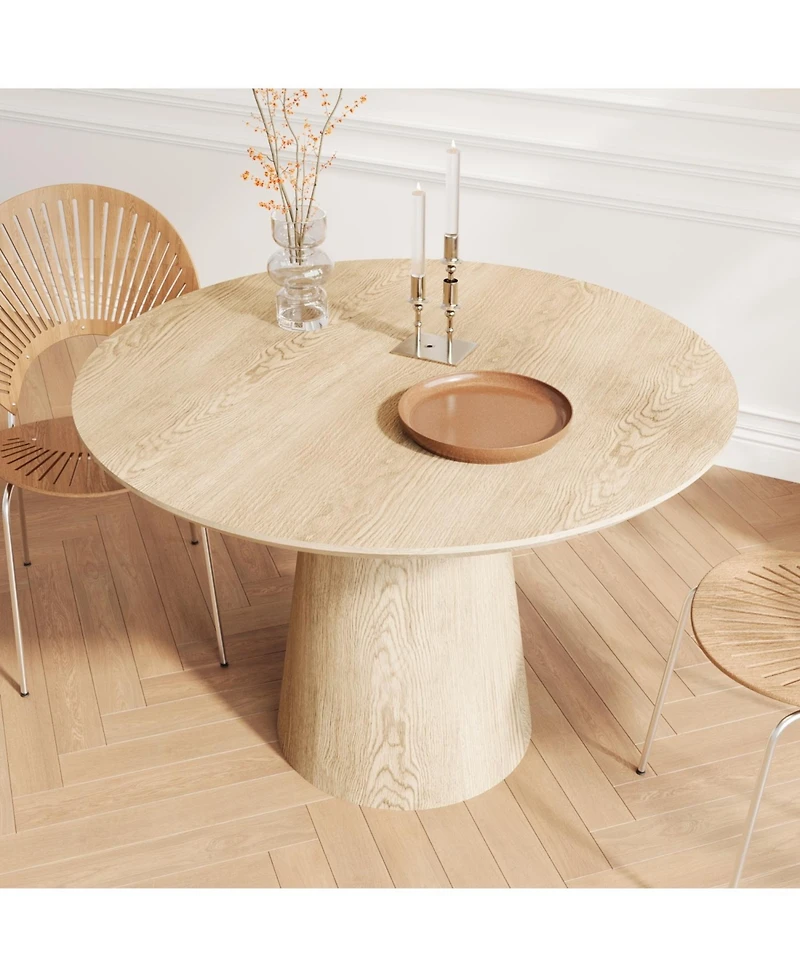 Streamdale Furniture 43" Round Wood Dining Table - Modern Minimalist