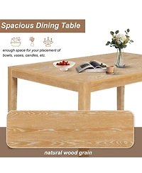 Streamdale Furniture Retro 7-Piece Dining Table Set for 6 with Upholstered Chairs (Natural)