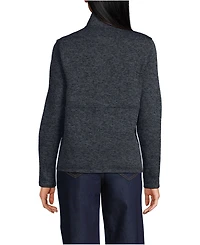 Lands' End Women's Sweater Fleece Snap Neck Pullover Jacket