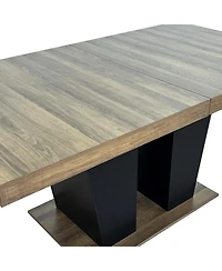 Streamdale Furniture Extendable Dining Table, 4-10 People, Black Pedestal Base