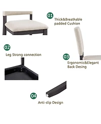 Streamdale Furniture Modern 4-Person Dining Set - Black & Beige