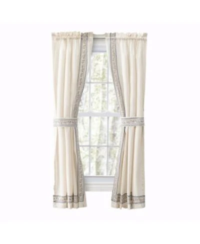 Ellis Curtain Richmark Tailored Rod Pocket Design Curtain Panel Pair For Windows With Ties 70 X22 X 72 X22 Natural