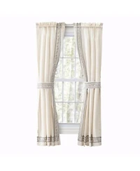 Ellis Curtain Richmark Tailored Rod Pocket Design Curtain Panel Pair For Windows With Ties 70 X22 X 72 X22 Natural