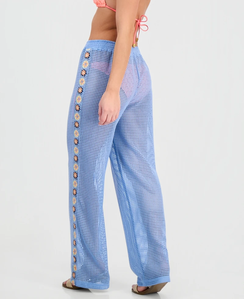 Miken Women's Crochet Inset Cover-Up Swim Pants