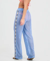 Miken Women's Crochet Inset Cover-Up Swim Pants