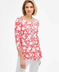 Jm Collection Women's Scoop-Neck 3/4-Sleeve Knit Top, Macy's Exclusive