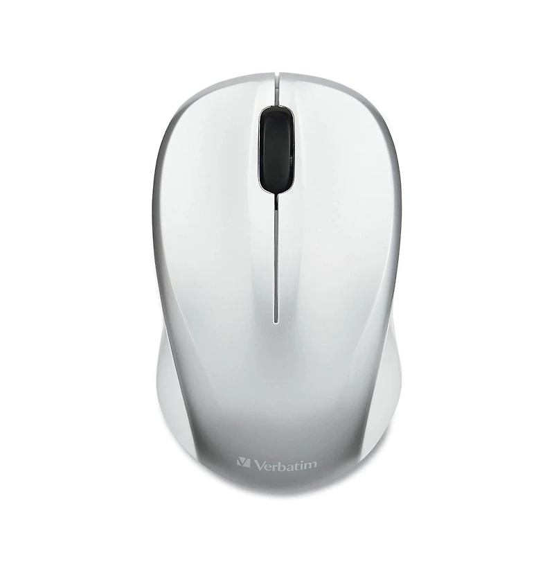 Verbatim 99777 2.4 GHz Frequency/32.8 ft Wireless Range Left/Right Hand Use Silent Wireless Blue Led Mouse - Silver