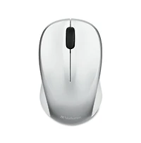 Verbatim 99777 2.4 GHz Frequency/32.8 ft Wireless Range Left/Right Hand Use Silent Wireless Blue Led Mouse - Silver