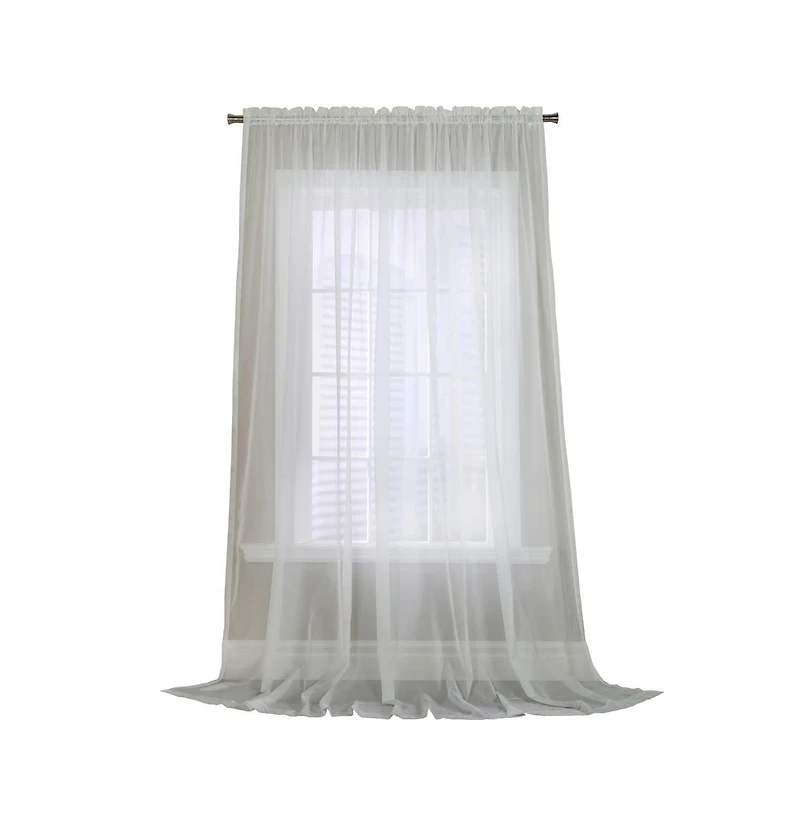 Habitat Rhapsody Voile Sheer Sheer Texture and Supple Drapeability Rod Pocket Light Filtering Curtain Panel 54" x 84" White