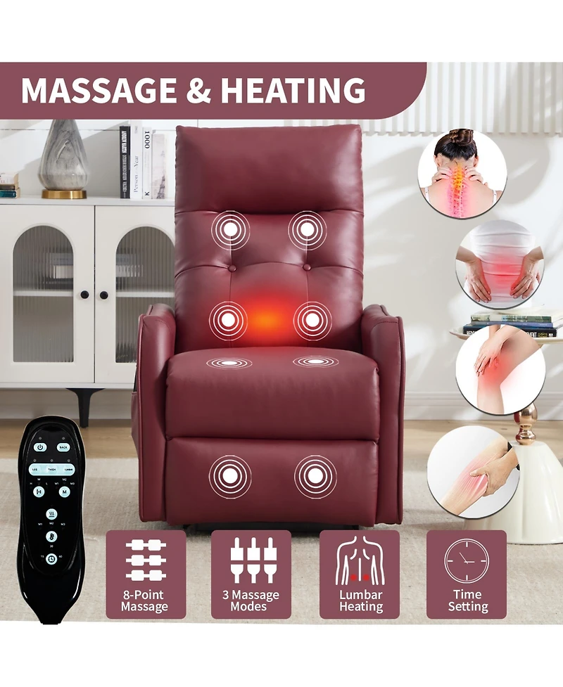 Sumyeg Power Lift Recliner Chair with Massage Heavy Duty Motion Mechanism and One Usb for Charging