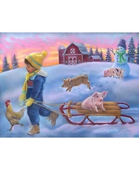 SunsOut Snow Day on the Farm 300 piece Jigsaw Puzzle for Adults