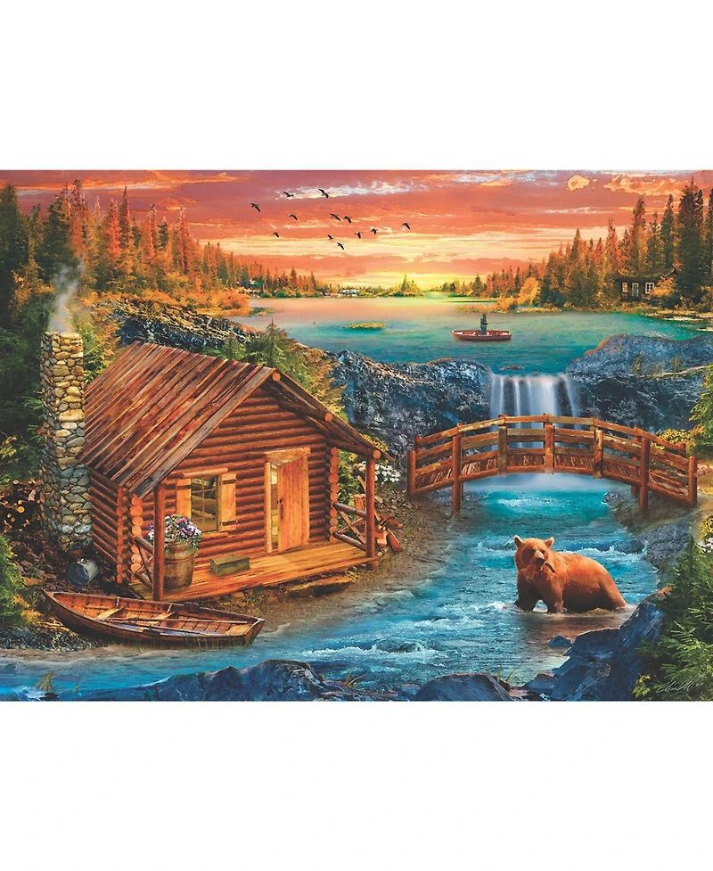 SunsOut Fall Mountain Cabin 1000 piece Jigsaw Puzzle for Adults