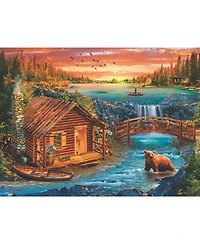 SunsOut Fall Mountain Cabin 1000 piece Jigsaw Puzzle for Adults