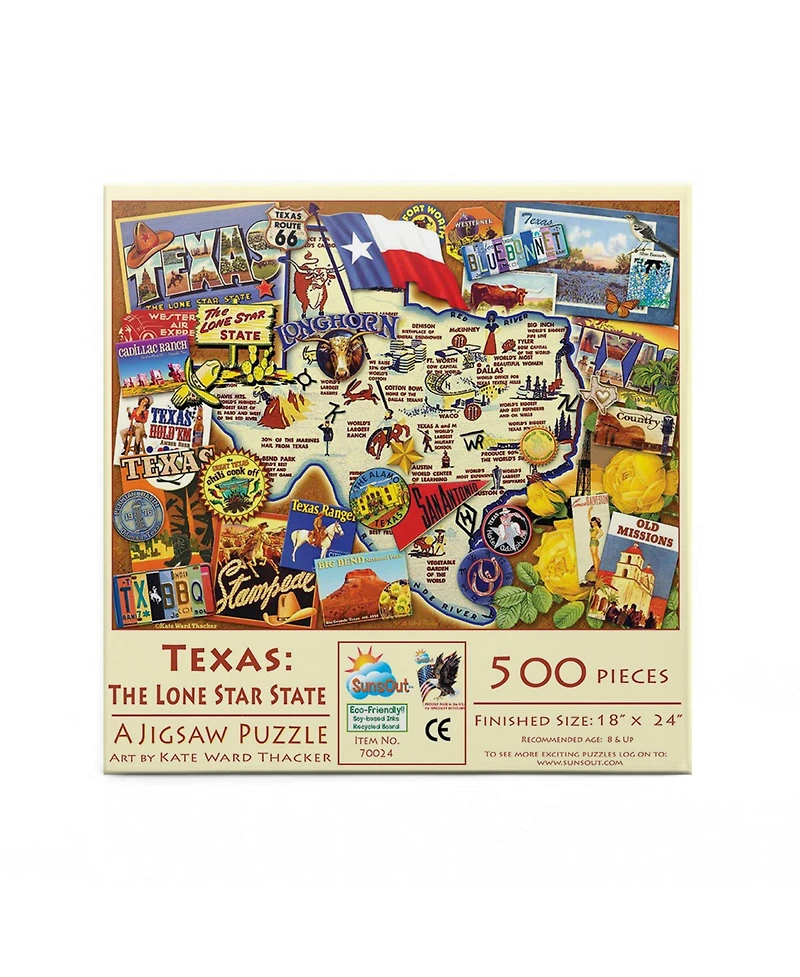 SunsOut Texas: The Lone Star State 500 piece Jigsaw Puzzle for Adults
