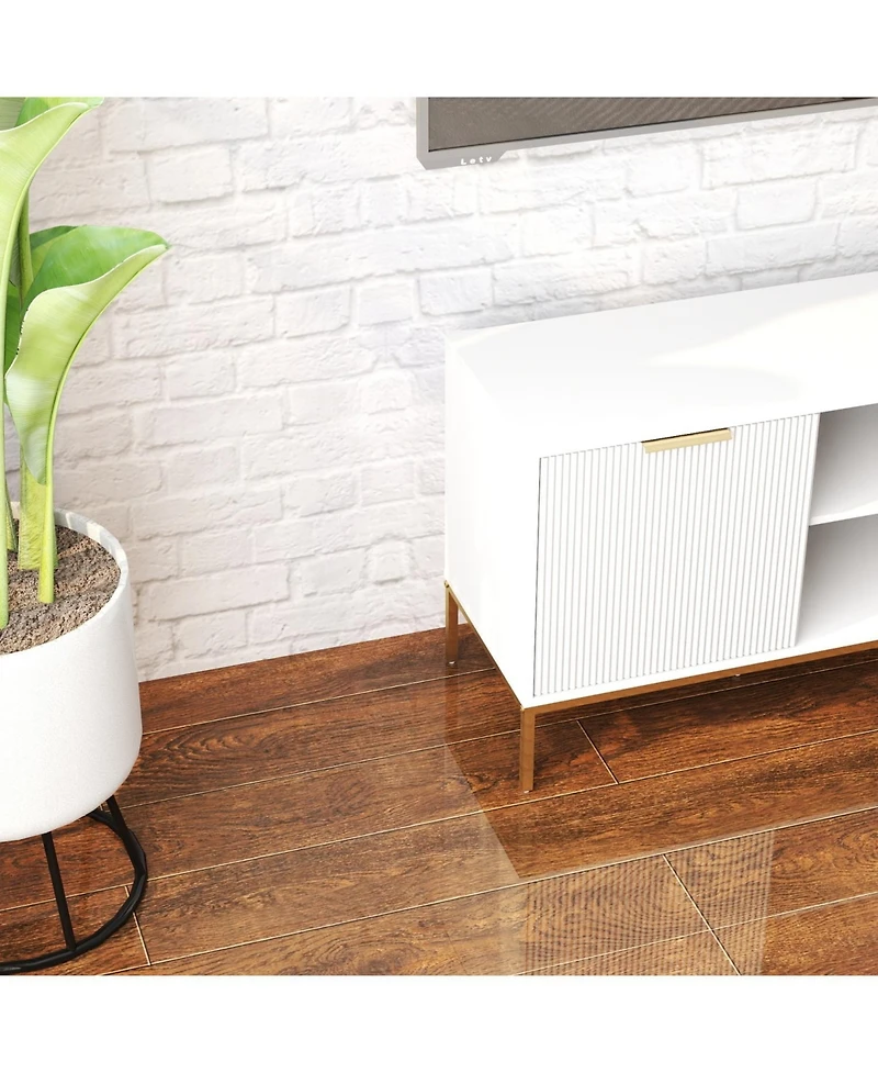 Streamdale Furniture Wave-Door Tv Stand with Open & Adjustable Shelves