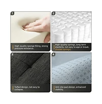 Streamdale Furniture Modern Chenille Sectional Sofa w/ 2 Ottomans & Pillows - Black