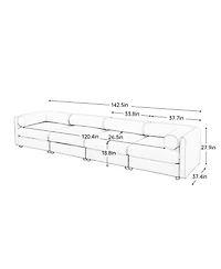 Streamdale Furniture Streamdale Modular Sectional Sofa, Storage, Cylindrical Backrest, Camel