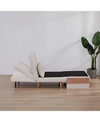 Streamdale Furniture Convertible Sleeper Sofa Bed - Linen Fabric, Adjustable Backrest